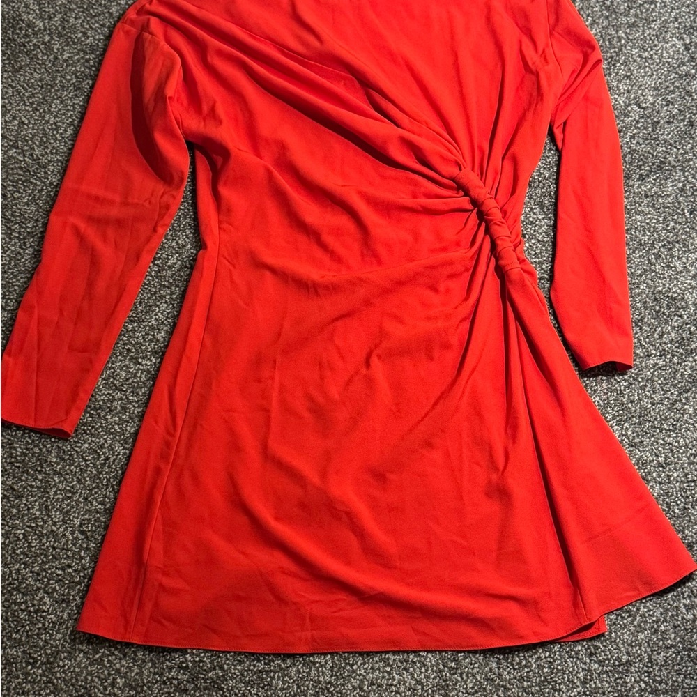ASOS Vibrant Red Long Sleeve Dress